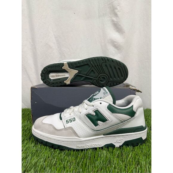 Men's New Balance 550 White/Green, Size‎ 10 CLEAN BB550WT1 - Picture 1 of 8